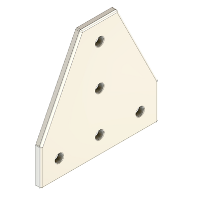 MODULAR SOLUTIONS ALUMINUM CONNECTING PLATE<br>135MM X 135MM FLAT TEE W/HARDWARE